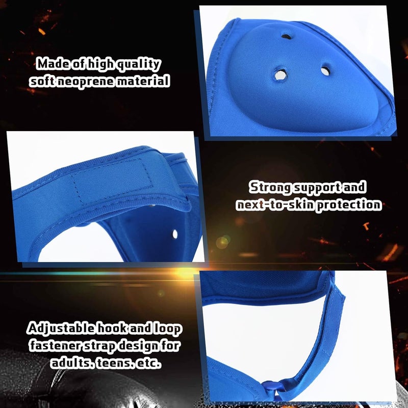 Jerify 2 Pcs Wrestling Headgear for Kids Youth Soft Grappling Headgear Wrestling Adjustable Ear Guard Protective(Black,Blue) - Image 3